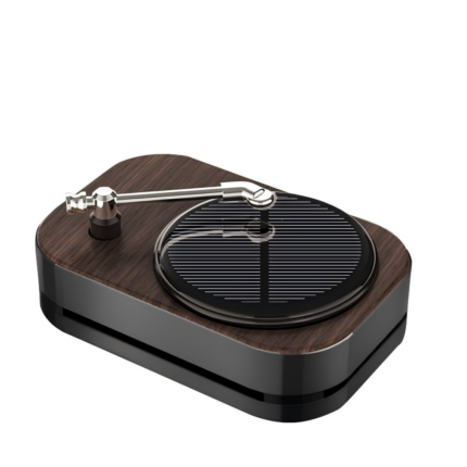 Upgraded Alloy Solar-powered Car Aroma Diffuser Retro Record Player Rotating Perfume Diffuser Car Accessories Scented Ornament