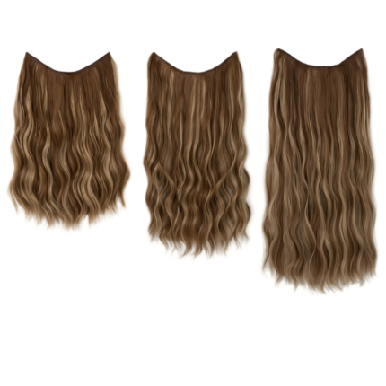 Wig female one-piece hair extension, long wavy, fluffy and natural, clip and fishnet hairpiece, HAIR