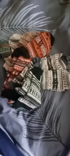 Autumn/Winter Mid-Calf Socks: Retro Boho Native Striped Knit Tights for Women photo review