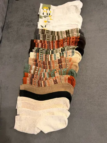 Autumn/Winter Mid-Calf Socks: Retro Boho Native Striped Knit Tights for Women photo review